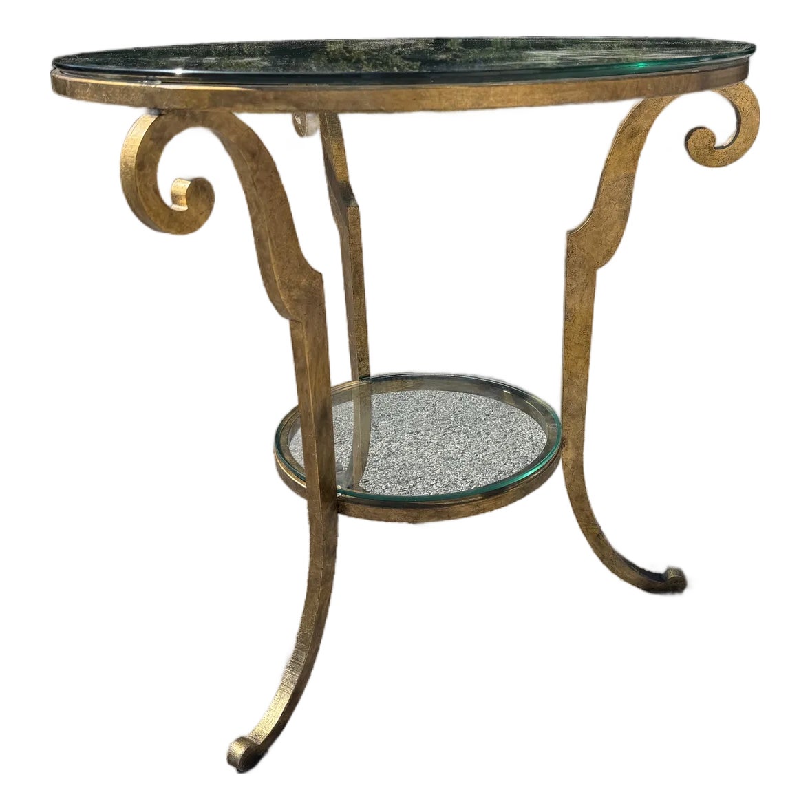1960s Hollywood Regency Gilt Iron Side Table | Chairish
