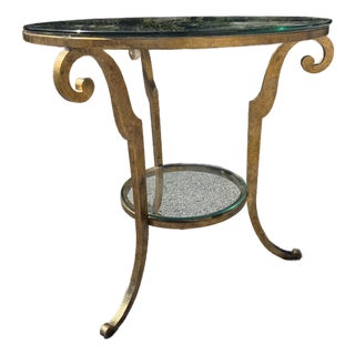 1960s Hollywood Regency Gilt Iron Side Table For Sale