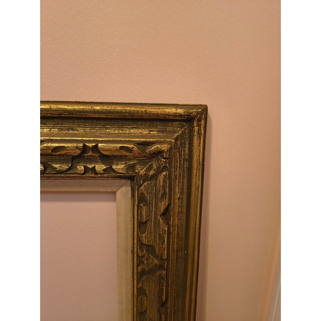 Vintage Chunky Carved Frame Gold Highlights For Sale - Image 4 of 7