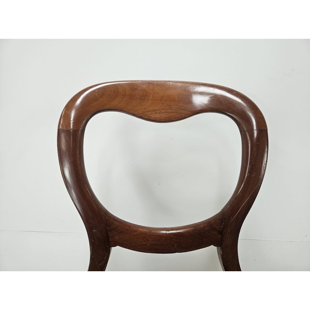 Late 19th Century Wood Chairs with Fabric Seats, Set of 4 For Sale - Image 4 of 18
