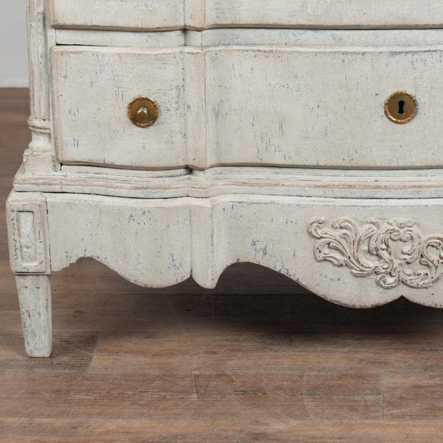 18th Century Danish Rococo Large White Chest of Four Drawers For Sale - Image 4 of 18