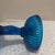 Glass Vintage Blue Glass Compote With a Hand on Stem For Sale - Image 7 of 10
