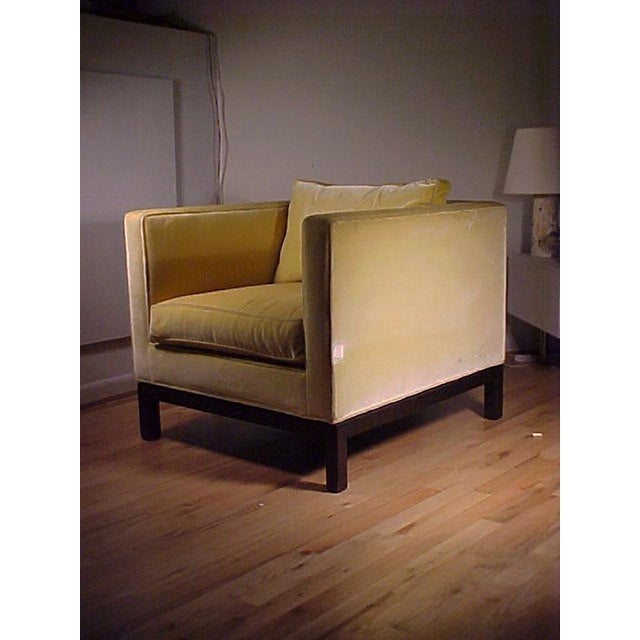 Edward Wormley Pair of Yellow Cube Club Chairs By Edward Wormley for Dunbar For Sale - Image 4 of 10