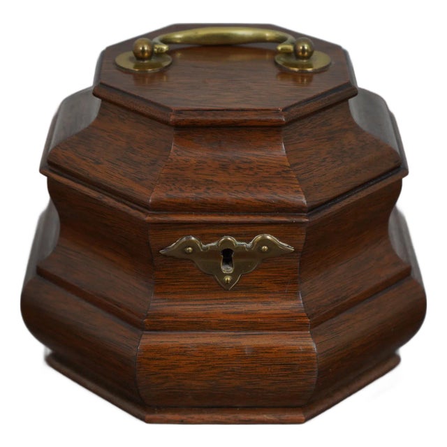 Virginia Metalcrafters Colonial Williamsburg Mahogany Tea Caddy For Sale