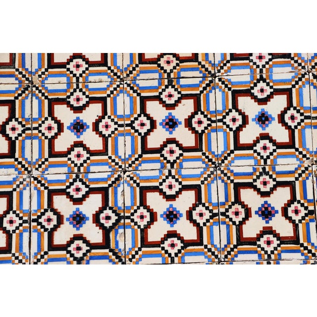 Art Nouveau / Early Art Deco Design Set of 33 Portuguese Geometric Tiles Multicolor c.1900s For Sale - Image 11 of 18