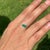 Art Deco 14k Gold Contemporary Pear-Shaped Emerald & Diamond Halo Bypass Ring Size 5.5 For Sale - Image 3 of 15