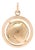 1950s Spinning Globe Charm, 14k Yellow Gold, Length 1.25 In For Sale