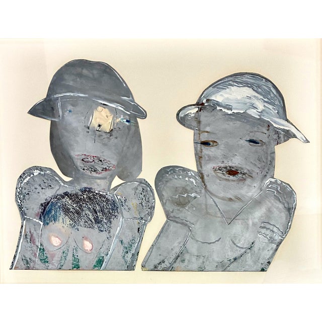 This mixed media piece exemplifies Inez Storer's "magical realism," combining paint and collage to explore identity and...