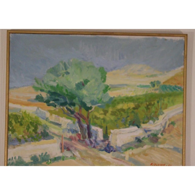 Mid-Century Modern R. Olsson, View, 1982, Oil on Canvas, Framed For Sale - Image 3 of 14