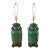 Vintage Green Glazed Ceramic Urn Lamps With Sculptural Fruit Handles - a Pair For Sale