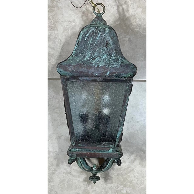 Metal Single Handcrafted Quality Solid Brass Hanging Lantern For Sale - Image 7 of 10