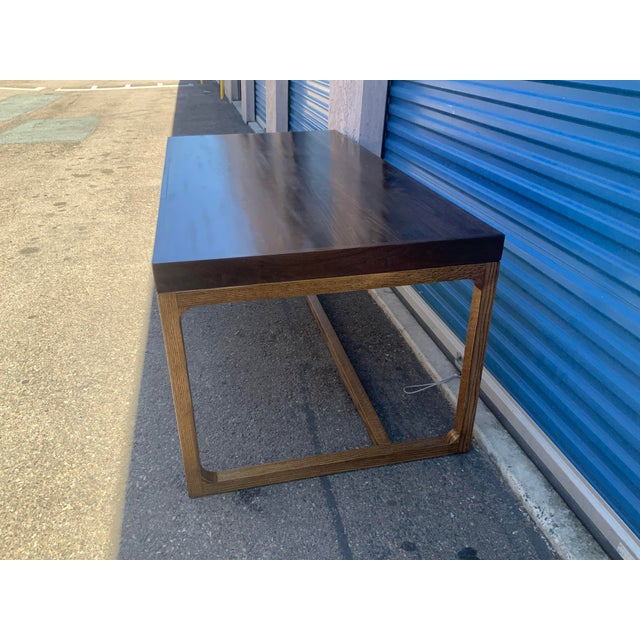 Modern Mid Century Style Oak and Walnut Desk For Sale - Image 12 of 13