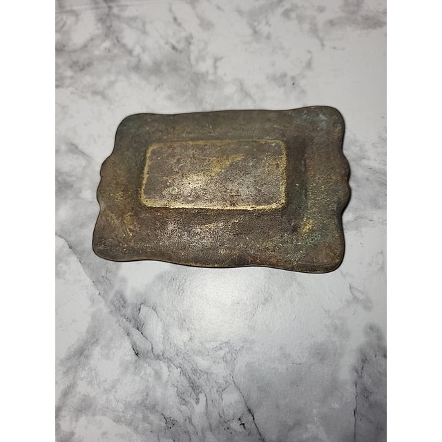 Antique early 20th century brass ashtray or catchall. Grree Parthenon image in the center. Markings are unclear due to age.