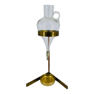 Rare Carl Auböck II Vienna Brass Leather Decanter-Mid Century Modern-Barware-MCM For Sale