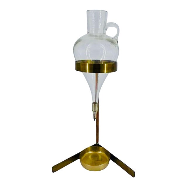 Rare Carl Auböck II Vienna Brass Leather Decanter-Mid Century Modern-Barware-MCM For Sale