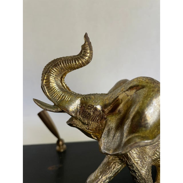 MCM Gold Metal Elephant Desk Organizer Letter Holder For Sale - Image 9 of 10