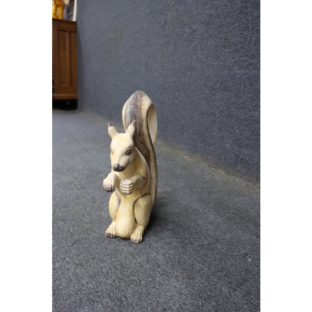Mid 20th Century Folk Art Carved Wooden Squirrel Figure For Sale - Image 5 of 14