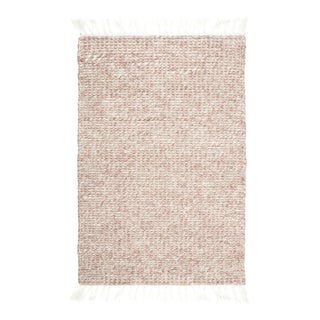 Contemporary Dhurrie Gift-Sized Beige & Ivory Wool Rug by Rug & Kilim India For Sale