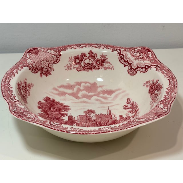 Johnson Brothers Johnson Brothers Old Britain Castles Red Earthenware Serving Bowl 9" Crown Stamp For Sale - Image 4 of 9