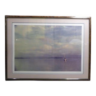 Framed Large Format Real Photo Titled Foggy Morning by Anne Dew Dated 1988 For Sale