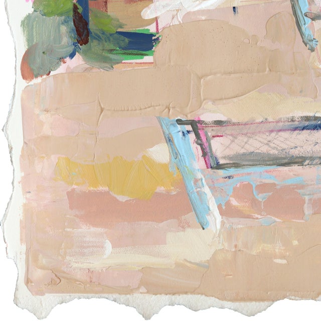 Beach Courts - Abstract Pastel Tone Landscape Mixed Media Painting Artwork by Kellie Newsome For Sale - Image 4 of 6