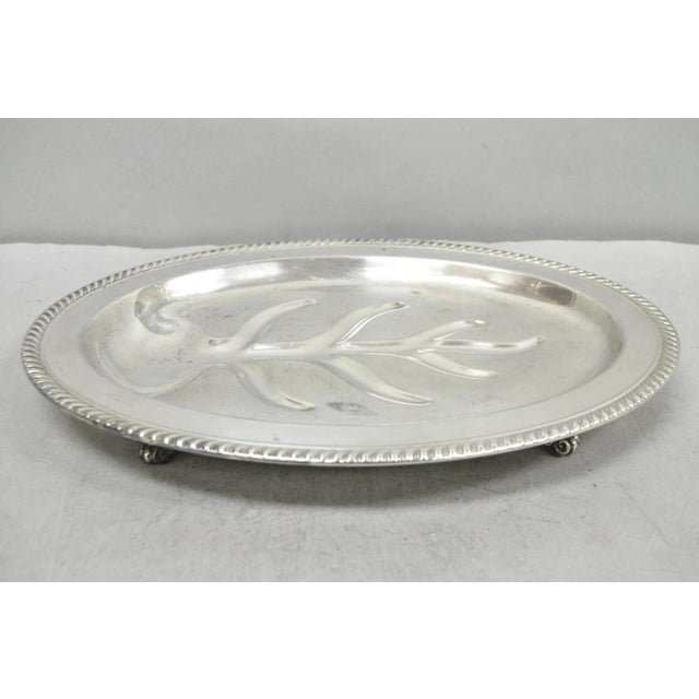 Vintage Fb Rogers Silver Plated Oval Meat Cutlery Serving Platter Tray For Sale - Image 11 of 12