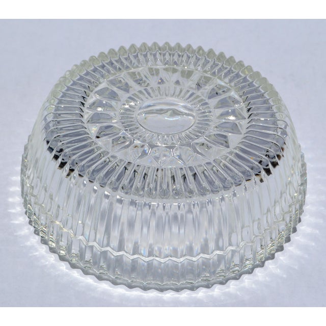 1960s Waterford Crystal Cut Glass Bowl Intricate Vertical and Radial Patterns Boho Chic For Sale - Image 13 of 14
