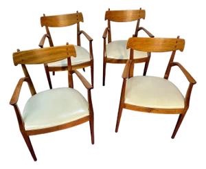 Kip Stewart Designed 1960’s Drexel Declaration Dining Chairs, 4 Pieces