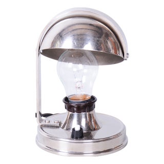 Czech Bauhaus Table Lamp in Chrome-Plated Steel, 1930s For Sale