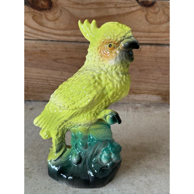 Vintage Coastal Tropical Cockatoo California Pottery Figurine For Sale - Image 9 of 10