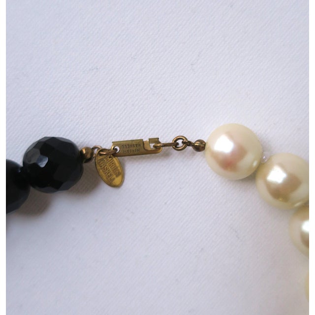 Black and White Faux-Pearl Bead Collar Necklace by Miriam Haskell, Circa 1970s For Sale - Image 16 of 16