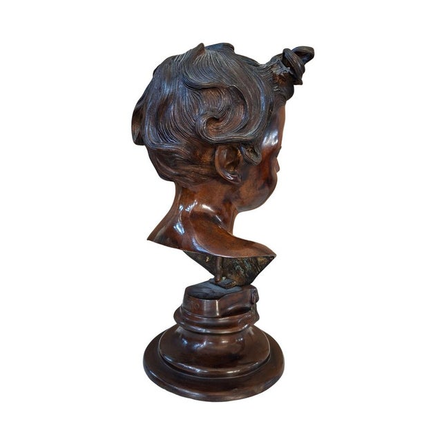 Vincenzo Gemito Alessandro (Anastolè), Bust of Young Boy, 1890, Bronze For Sale - Image 6 of 15