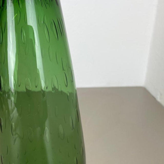 Large Green Murano Glass Bullicante Bubble Vase, Italy, 1970s For Sale - Image 6 of 18