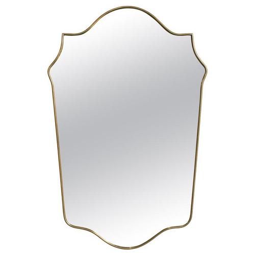 Mid-Century Italian Wall Mirror with Brass Frame, 1960s For Sale - Image 14 of 14