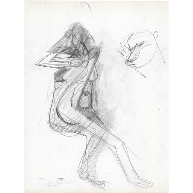 1950s Paul McCarron Mid Century Modern Female Nude Drawing For Sale