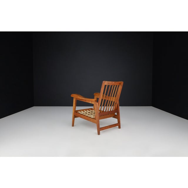 Brutalist Sculptural Adjustable Lounge Chairs in Oak, France, 1950s, Set of 2 For Sale - Image 9 of 11