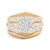 14K Yellow Gold 2-1/3 Cttw Diamond Cluster Channel Set Chevron Shaped Engagement Ring (H-I Color, SI1-SI2 Clarity) - Ring Size 9 For Sale