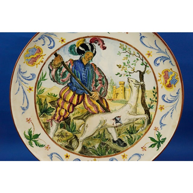 Large Neo-Renaissance Ceramic Plates, 1930, Set of 2 For Sale - Image 15 of 18