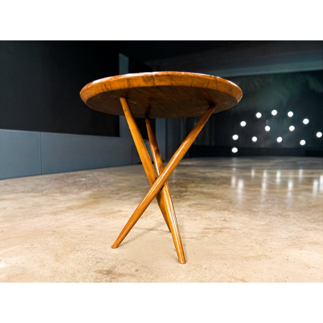 Amber Sculptural Three-Legged Side Table in Ivory Wood, Brazilian Modern, 1950s For Sale - Image 8 of 15