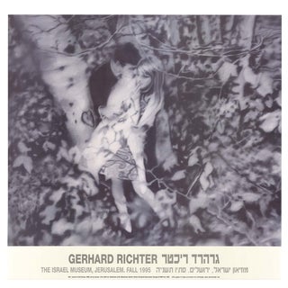 1995 Gerhard Richter 'Lovers in the Forest' Contemporary Black & White,Blue Israel Offset Lithograph For Sale