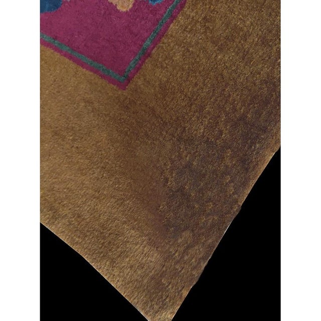Antique Chinese - Art Deco Purple 1925 Rug, Circa Date: 1925. This exceptional piece captures the bold, transitional style...