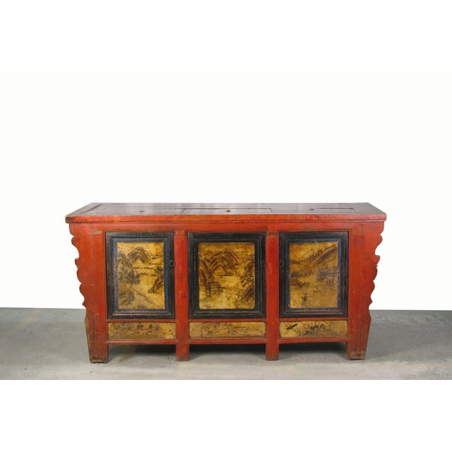 This later 19 century antique cabinets was retrieved from Gansu province, a province in north-central China. Its city of...