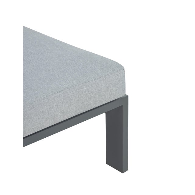Gray Sardinia Outdoor Chaise With Aluminum Metal Frame - Gray For Sale - Image 8 of 11
