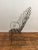 Antique French Art Nouveau sculptural iron garden chair. Metal has been replaced on seat. All else in 'as found'...