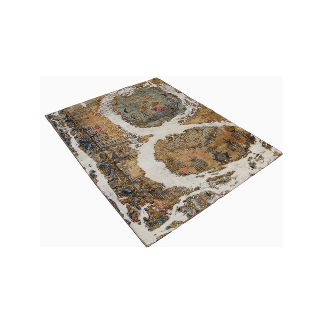 Vintage Persian Area Rug 5x6 For Sale - Image 4 of 6