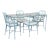 Vintage Brown Jordan Calcutta Faux Bamboo Aluminum Five Piece Patio Dining Set For Sale