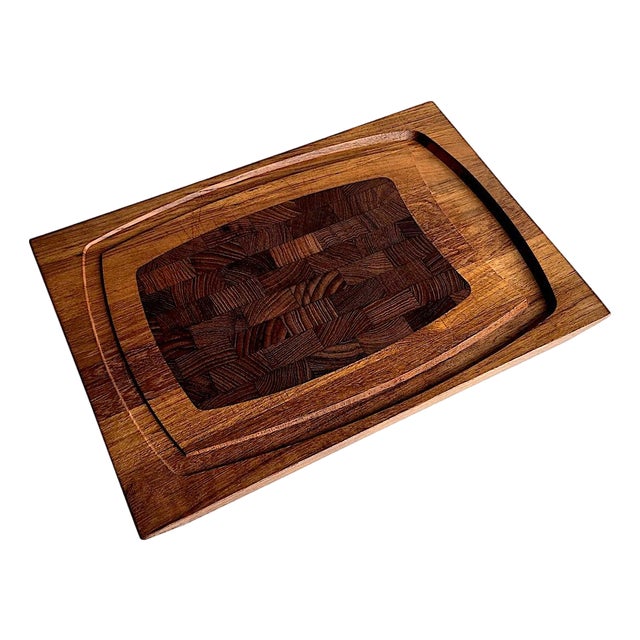 1960s Danish Teak Wood Carving/Charcuterie Board by Esa Denmark For Sale