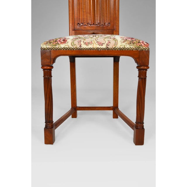 Set of 19th Century Victorian Gothic Revival Chairs in Carved Walnut For Sale - Image 16 of 18