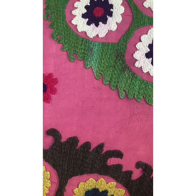 Turkish Turkish Suzani Pillows - A Pair For Sale - Image 3 of 4
