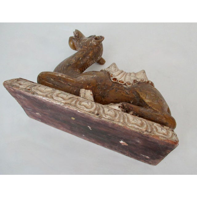 Antique Anglo-Indian Hand-Crafted, Wood-Carved & Gilded Silver Leaf Reposed Camel Accent/Decorstive Piece For Sale - Image 16 of 18